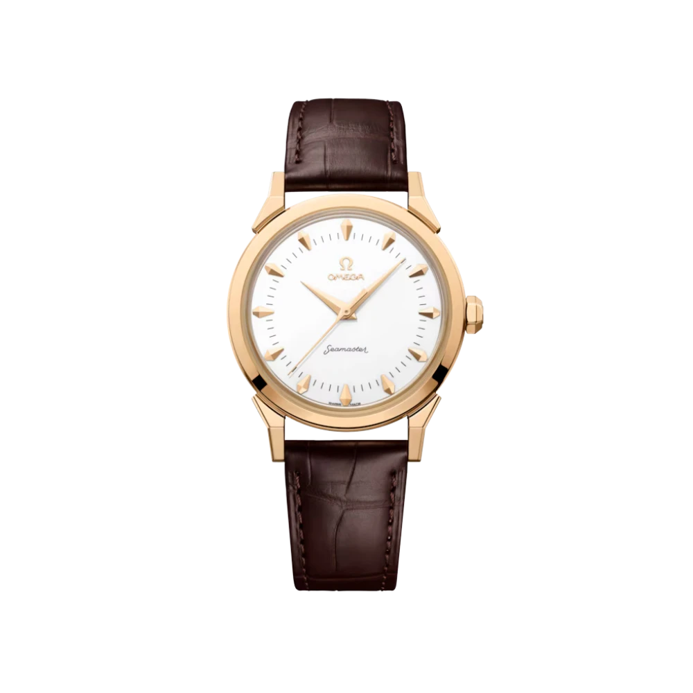 Seamaster 37 Moonshine Gold On Alligator Ref. 522.53.37.20.04.001