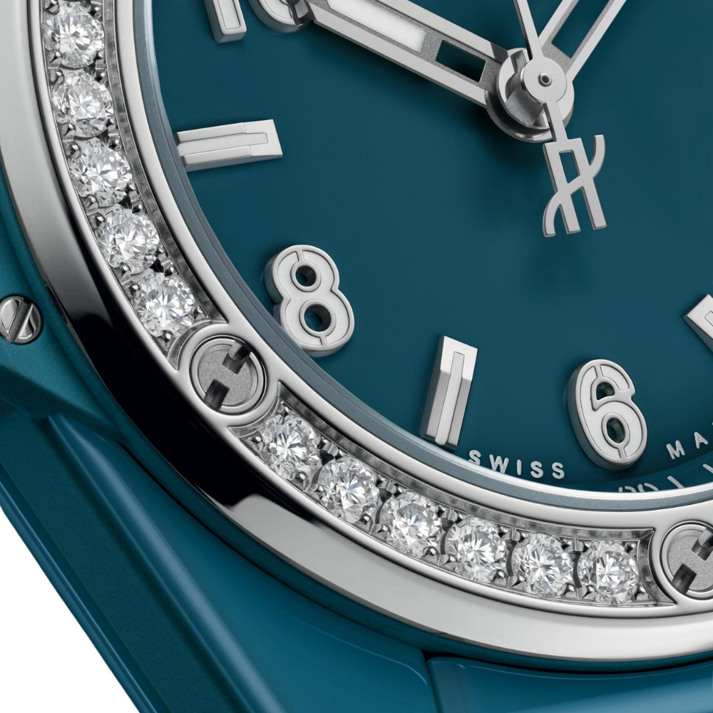 Big Bang One Click Petrol Blue Ceramic Diamonds Ref. 485.ES.5171.RX.1204 - Image 3