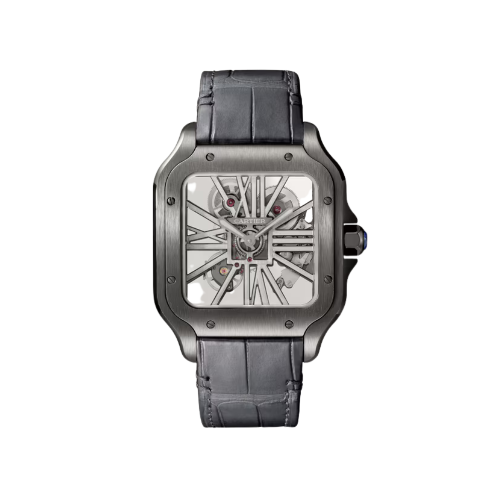 Santos de Cartier Large Skeleton Black ADLC