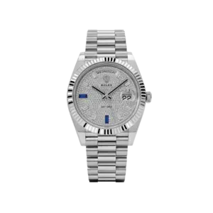 Rolex Day-Date 40 228236 Platinum Pavé Diamond Dial