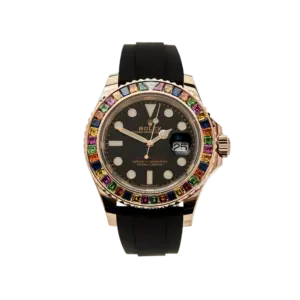 Rolex Yacht-Master 40 116695SATS Rose Gold Black Dial Rainbow Bezel