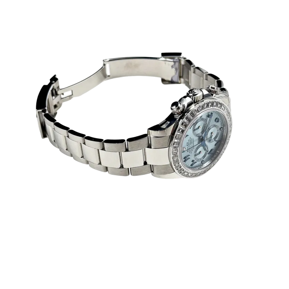 Rolex Daytona 116576TBR Platinum Diamond Ice Blue Arabic Dial - Image 3