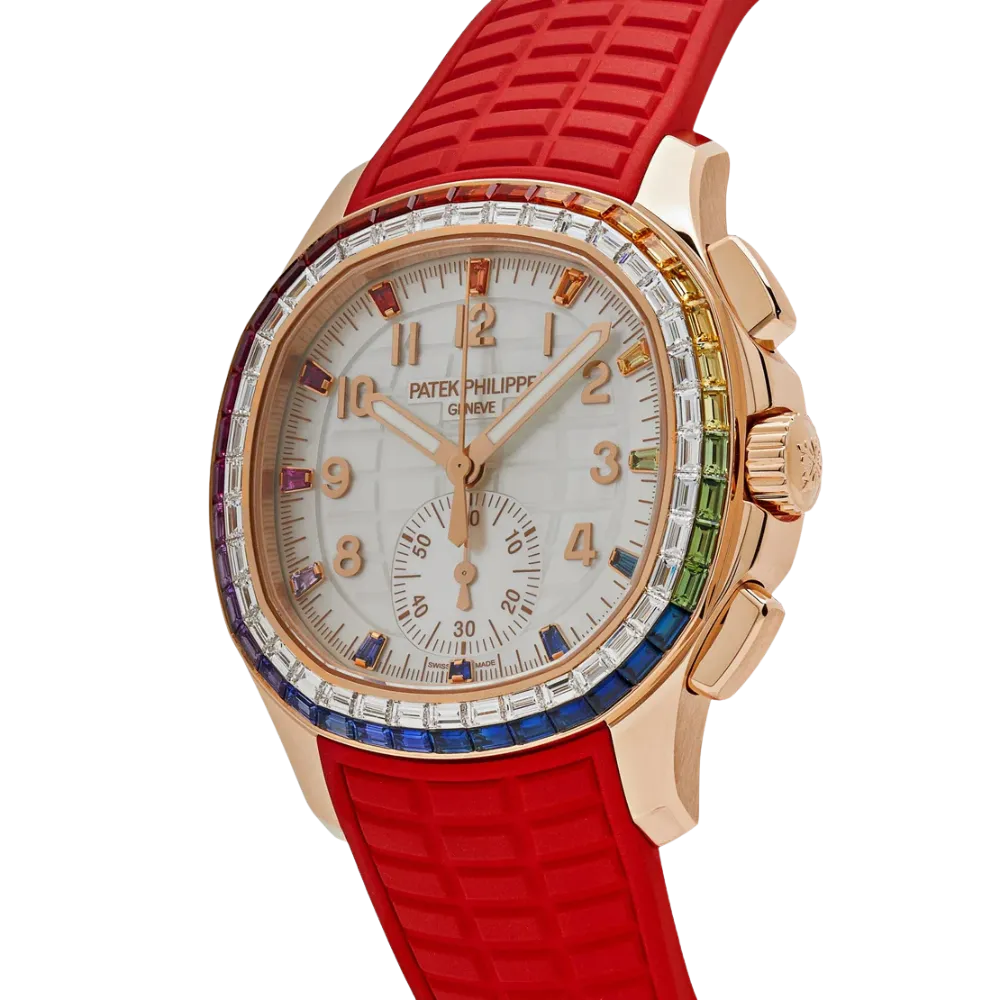 Patek Philippe Aquanaut Luce 7968/300R-001 Rose Gold 'Rainbow' Bezel Mother Of Pearl Dial - Image 4