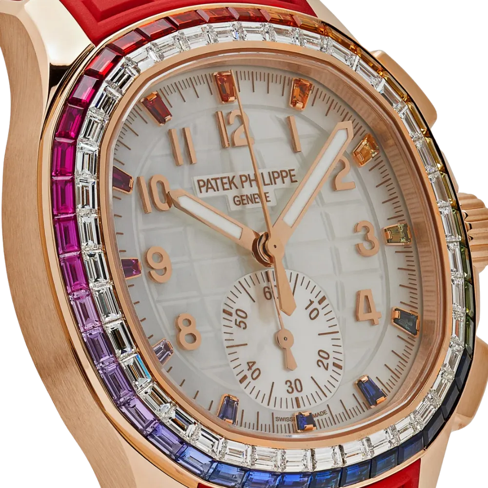 Patek Philippe Aquanaut Luce 7968/300R-001 Rose Gold 'Rainbow' Bezel Mother Of Pearl Dial - Image 5