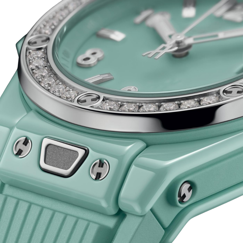 Big Bang One Click Mint Green Ceramic Diamonds Ref. 485.GS.5271.RX.1204 - Image 5