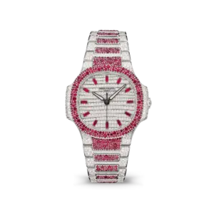 Patek Philippe Nautilus 7118/1452G 'Ladies Haute Joaillerie' White Gold Diamond Ruby Set