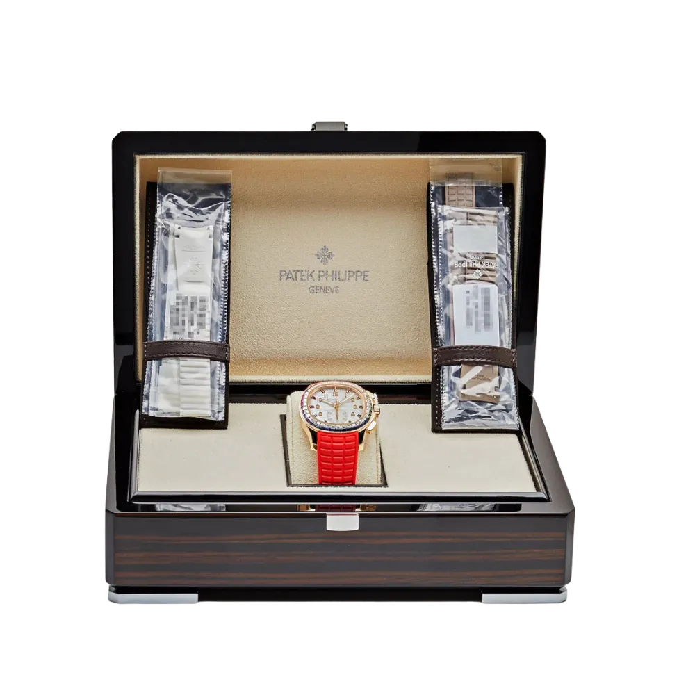 Patek Philippe Aquanaut Luce 7968/300R-001 Rose Gold 'Rainbow' Bezel Mother Of Pearl Dial - Image 7