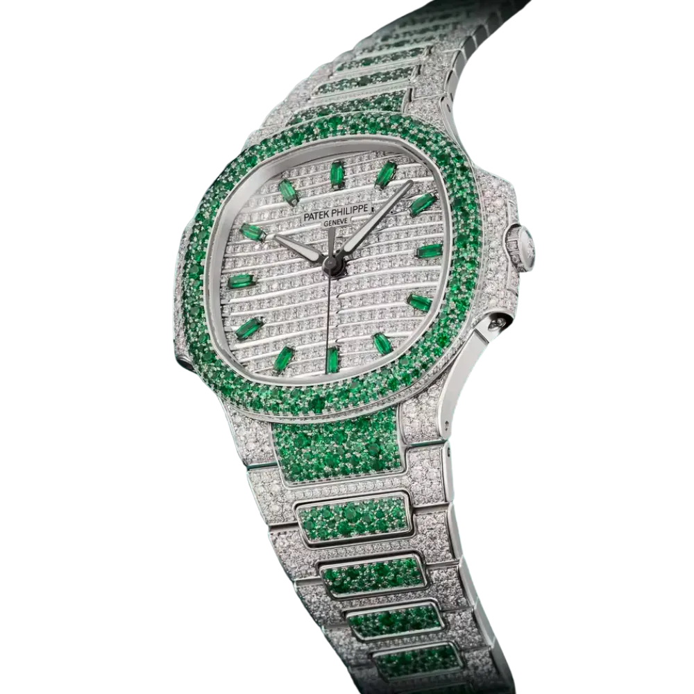 Patek Philippe Nautilus 7118/1453G 'Ladies Haute Joaillerie' White Gold Diamond Emerald Set - Image 6