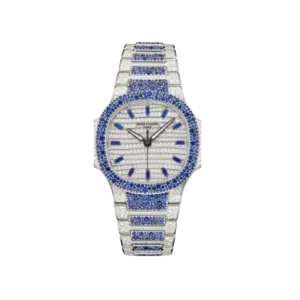 Patek Philippe Nautilus 7118/1451G 'Ladies Haute Joaillerie' White Gold Diamond Blue Sapphire Set